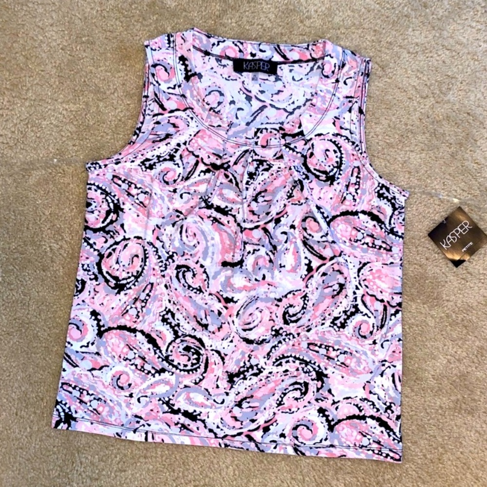 🌸♦️NWT Kasper Pleated Neck Tank🌸